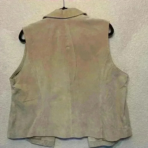 Coldwater creek leather vest sz XL western boho festival concert cowgirl rodeo - Picture 7 of 8